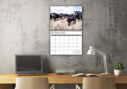 Black Angus Wall Calendar or Desktop Planner - 2024 Calendar Teri James Photography