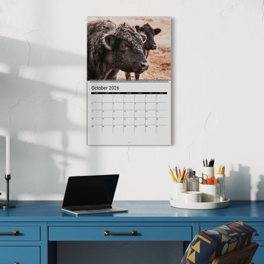 2026 Black Angus Wall Calendar or Desktop Planner Calendar Teri James Photography