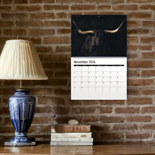 2026 Texas Longhorn Wall Calendar or Desktop Planner Calendar Teri James Photography
