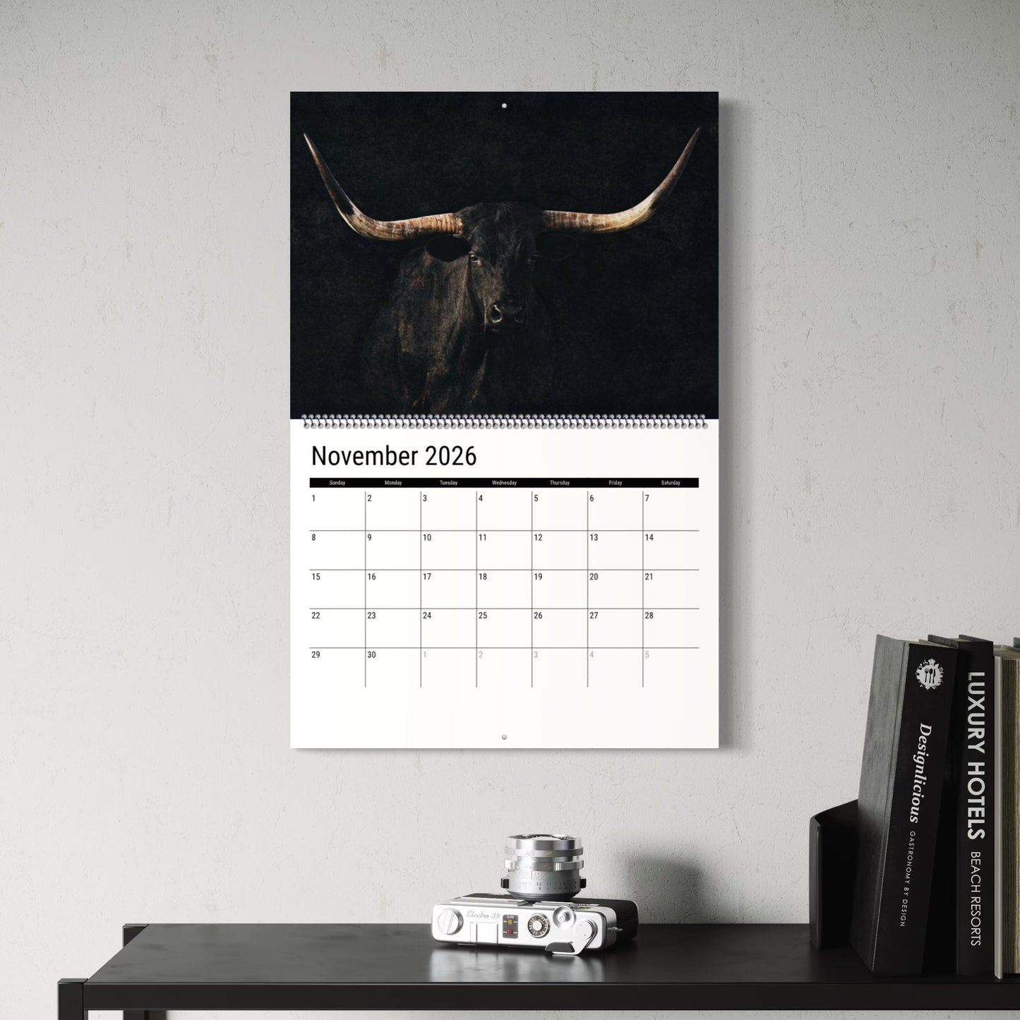 2026 Texas Longhorn Wall Calendar or Desktop Planner Calendar Teri James Photography