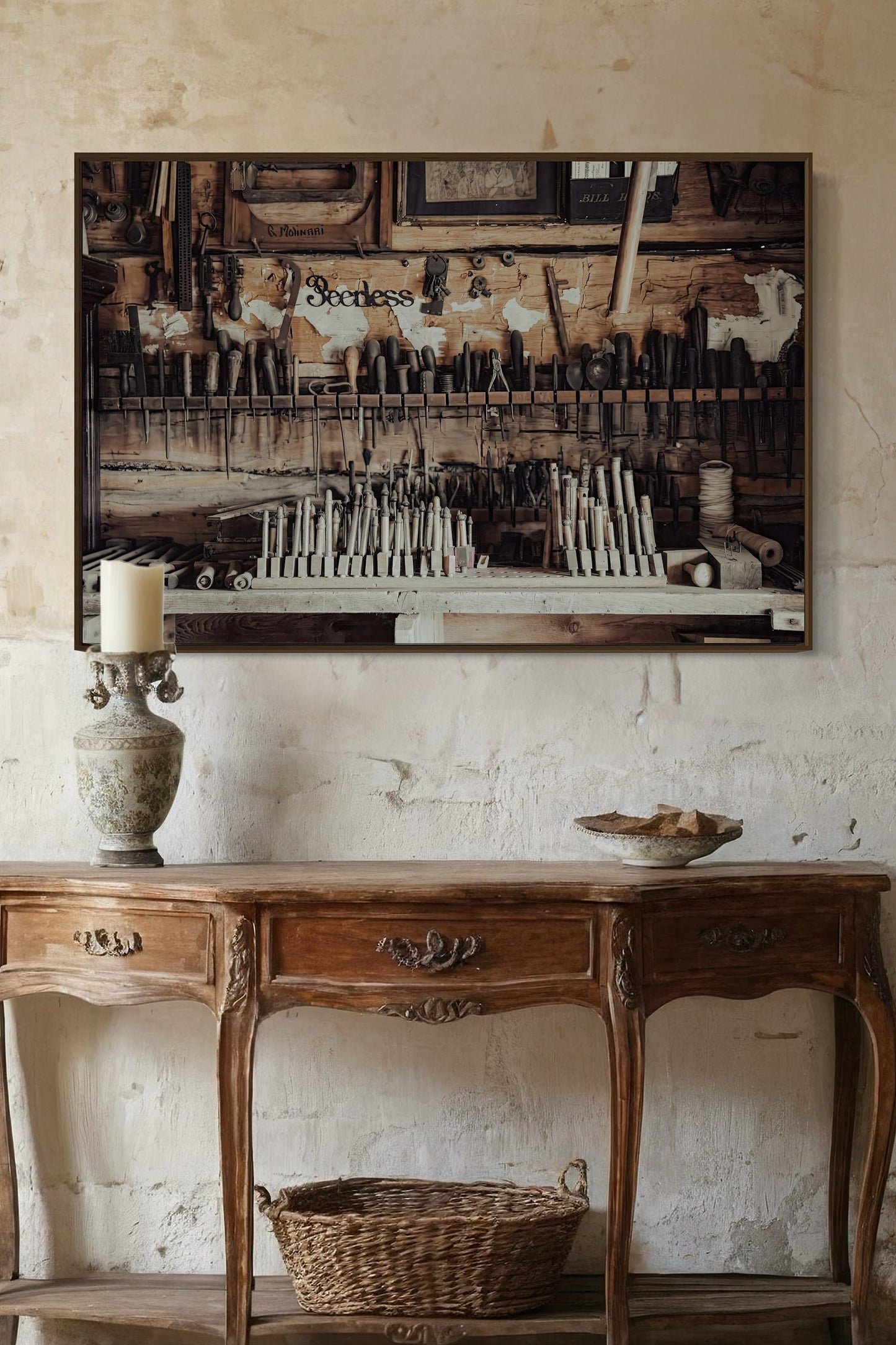 Antique Workshop Wall Art - Vintage Tool Decor