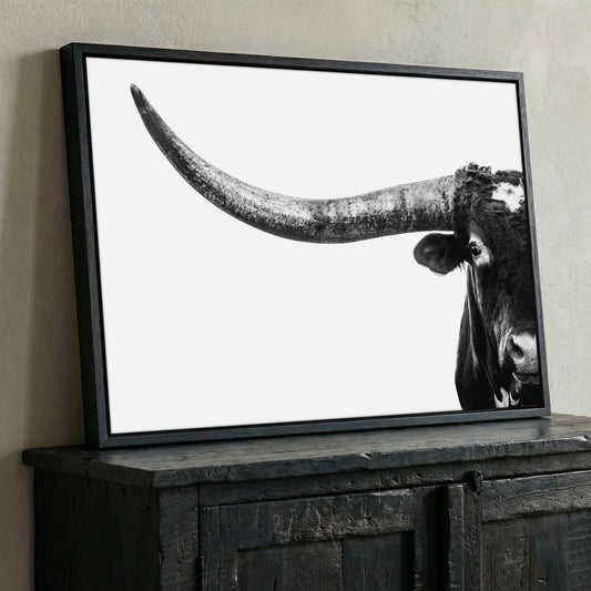 Austin Texas Longhorn Art in Black and White Wall Art Teri James Photography