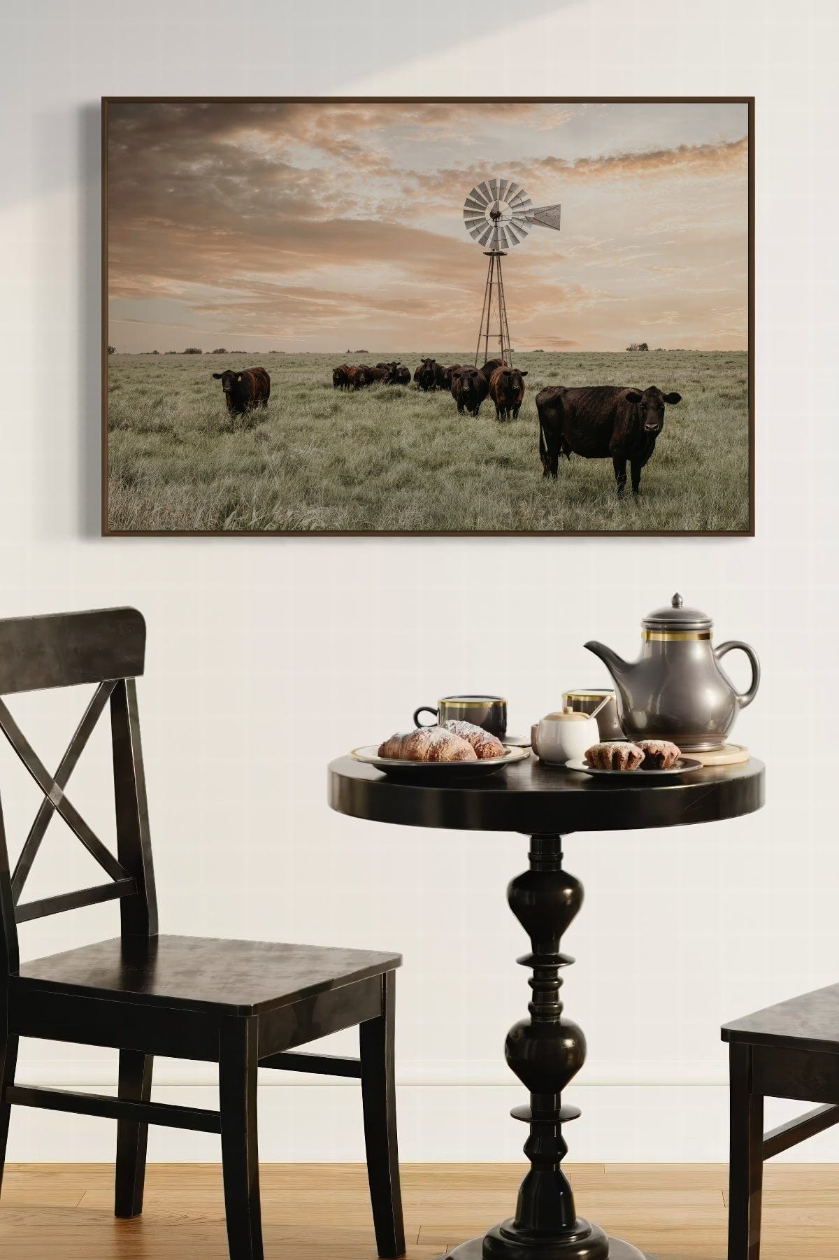 Black Angus Cattle Rustic Windmill Art