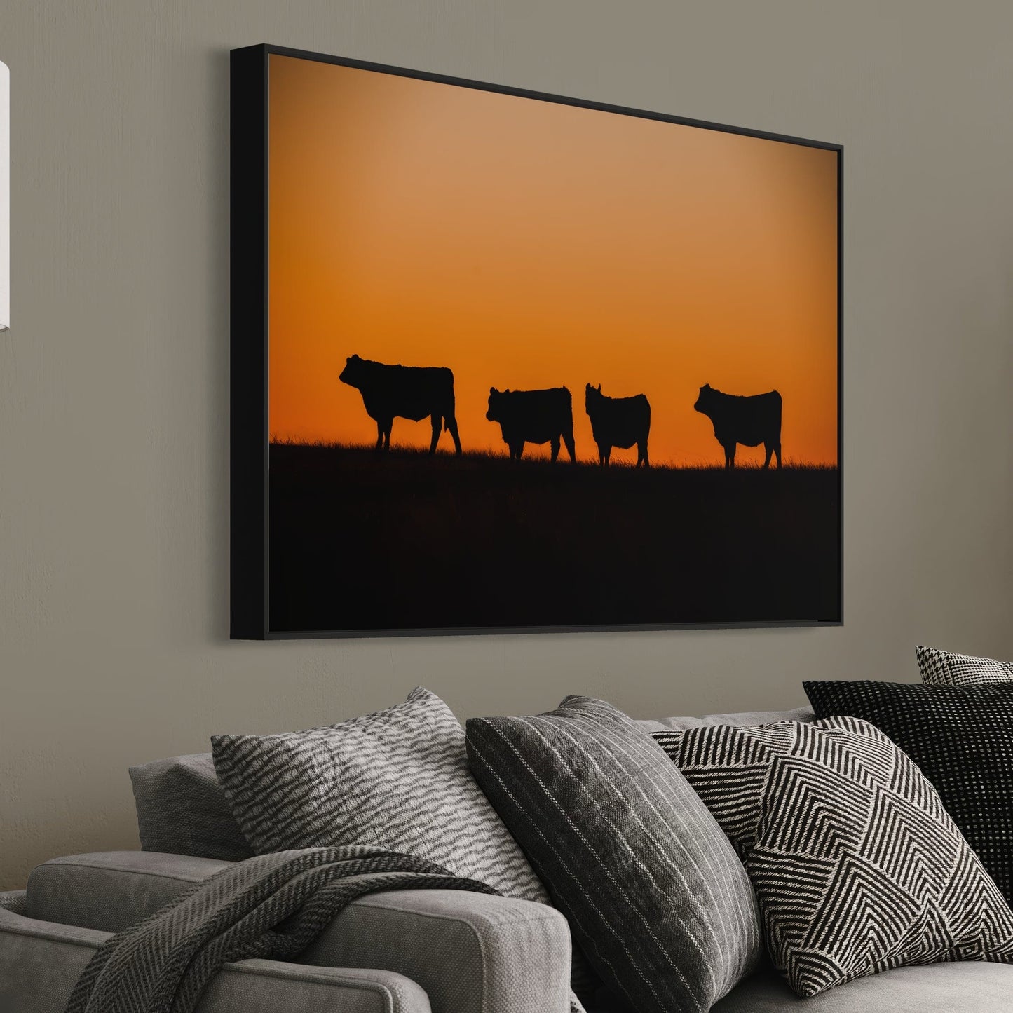 Black Angus Cattle Sunset Print Wall Art Teri James Photography