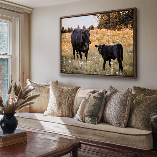 Black Angus Wall Art – Rustic Ranch Home Decor With Cow Photo Print Wall Art Teri James Photography