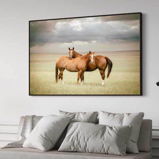 Cowboy Art - Quarter Horses and Stormy Sky Wall Art Teri James Photography