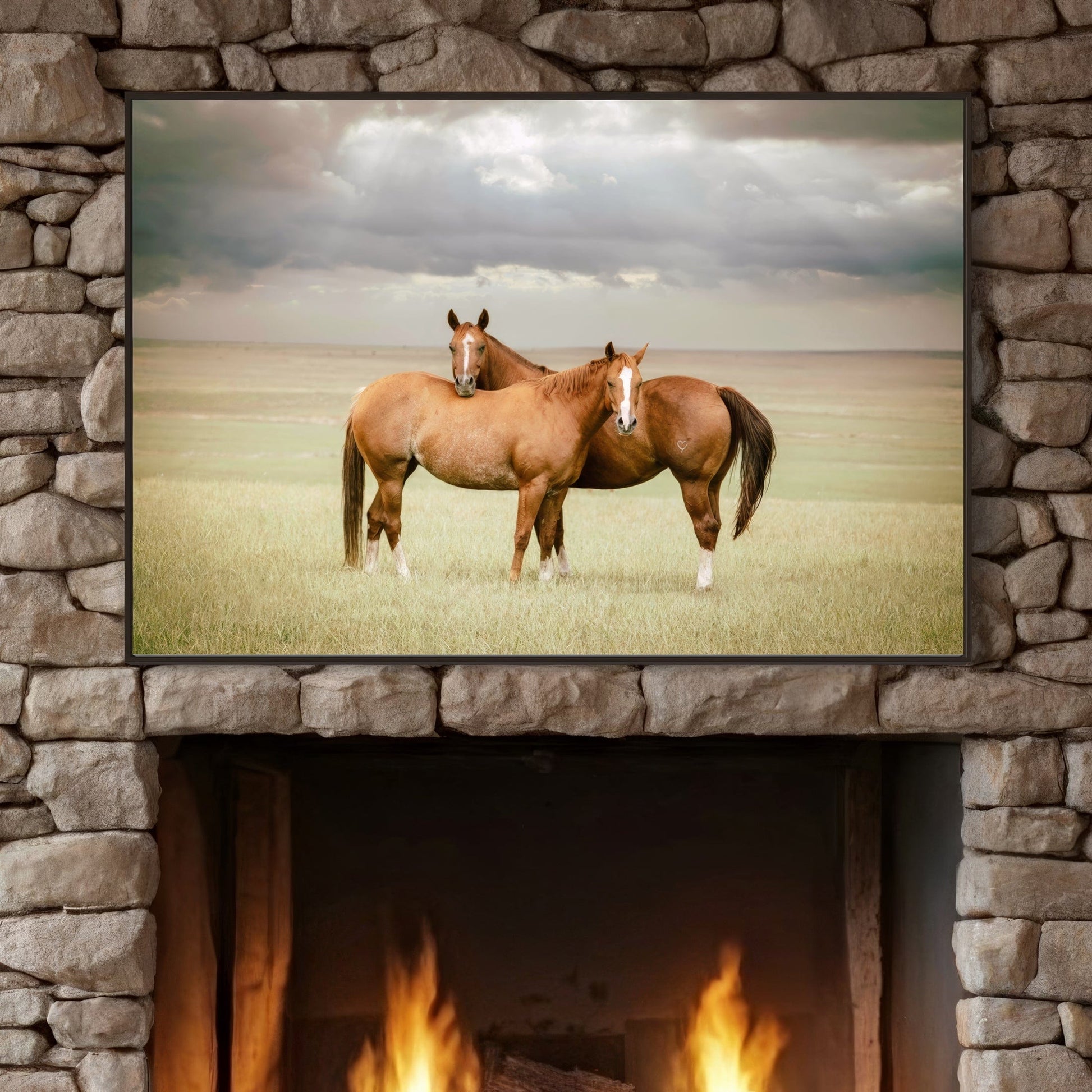 Cowboy Art - Quarter Horses and Stormy Sky Wall Art Teri James Photography