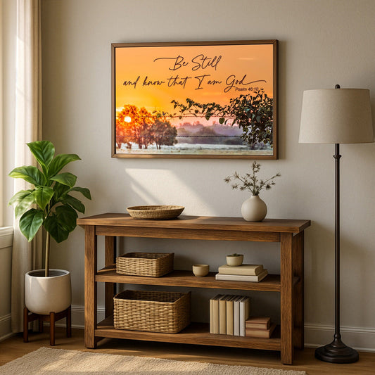 Customizable Scripture Wall Art - Be Still and Know that I am God Wall Art Teri James Photography