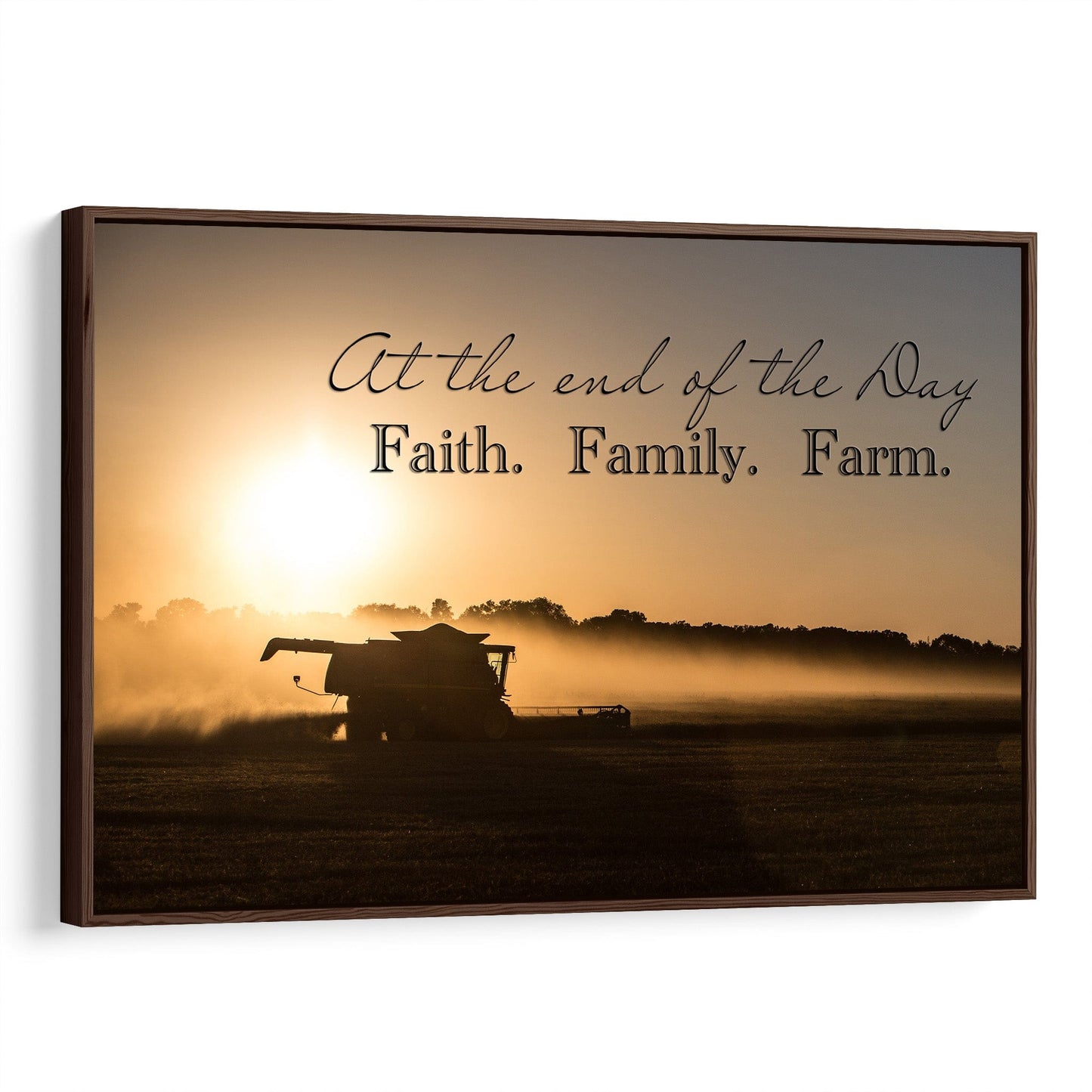 Faith Family Farm Wall Art - Quotes About Life Canvas Print Canvas-Walnut Frame / 12 x 18 Inches Wall Art Teri James Photography