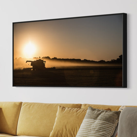 Farm Wall Art Canvas - Oklahoma Farming Panorama Wall Art Teri James Photography