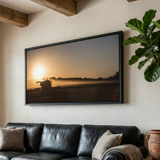 Farm Wall Art Canvas - Oklahoma Farming Panorama Wall Art Teri James Photography