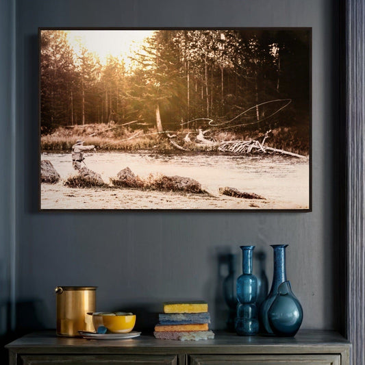 Fishing Man Cave Decor - Fly Fisherman Wall Art Teri James Photography