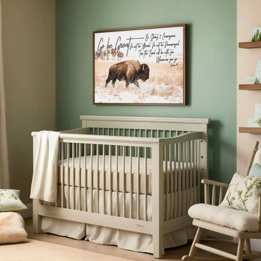 Gift for a Newborn Nursery - Bison Wall Decor Wall Art Teri James Photography
