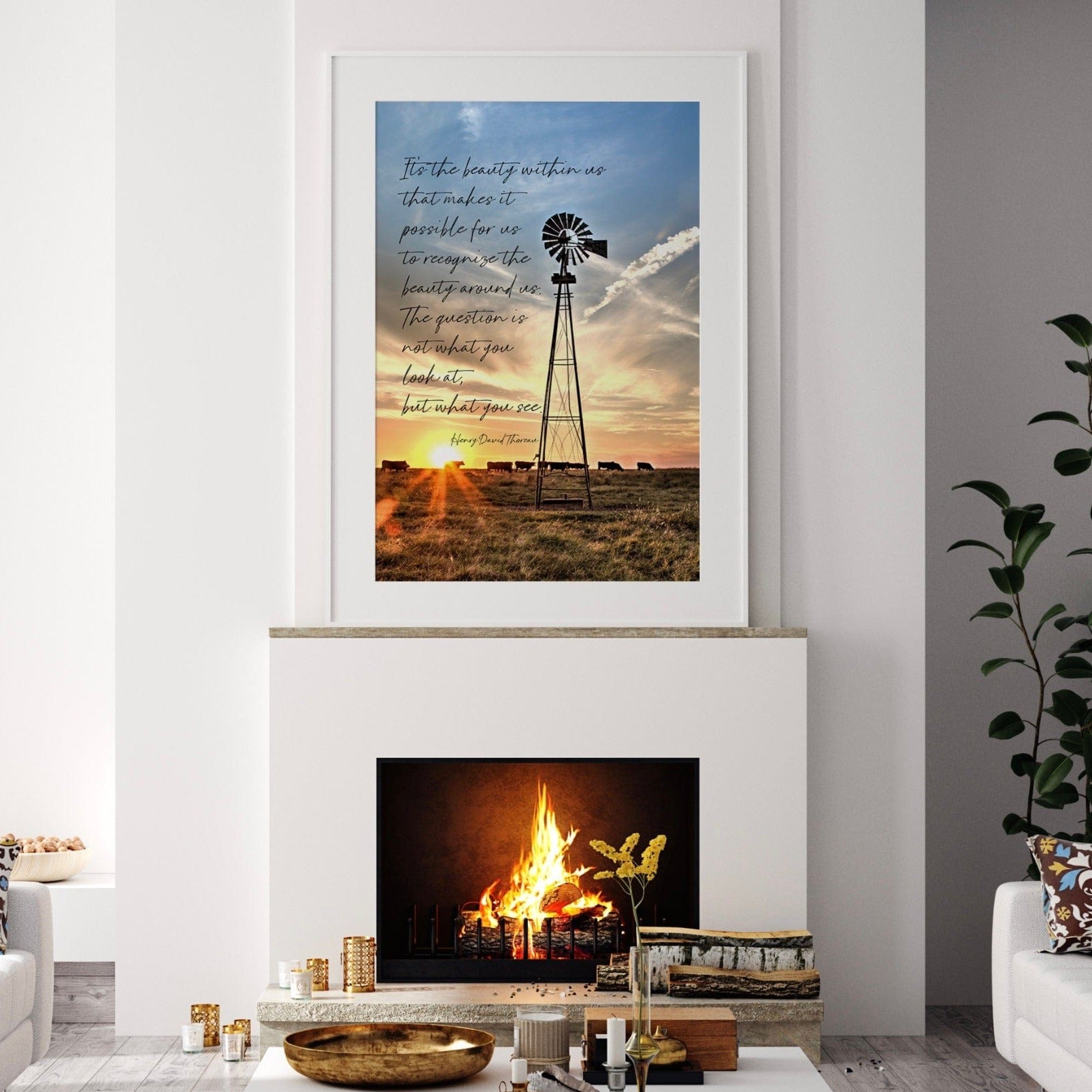Henry David Thoreau Quote - Old Windmill Art Wall Art Teri James Photography