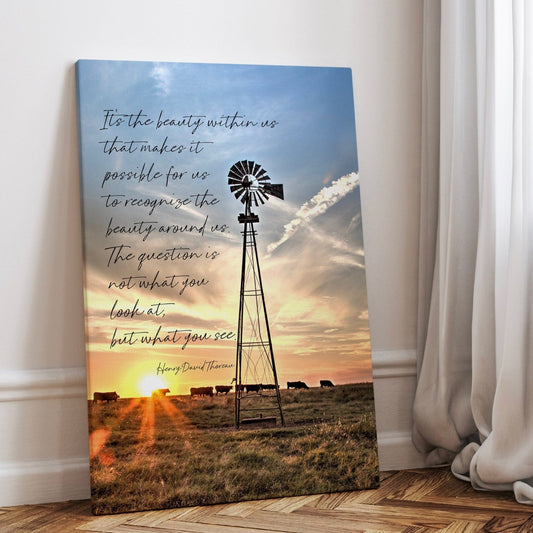 Henry David Thoreau Quote - Old Windmill Art Wall Art Teri James Photography