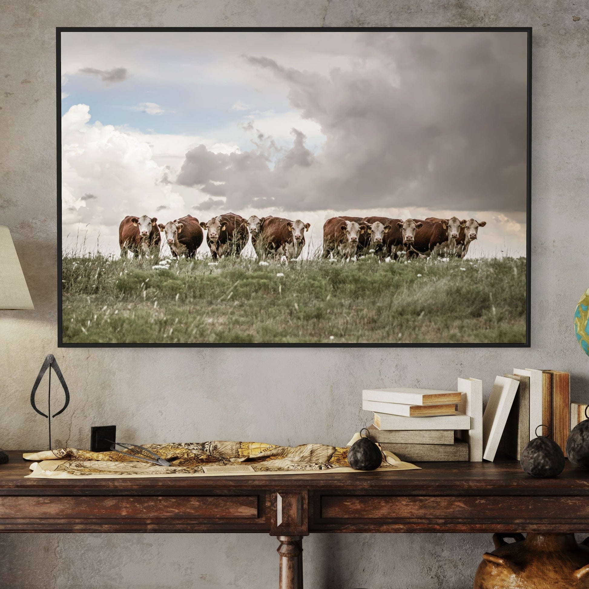 Hereford Cows Canvas Print Wall Art Teri James Photography