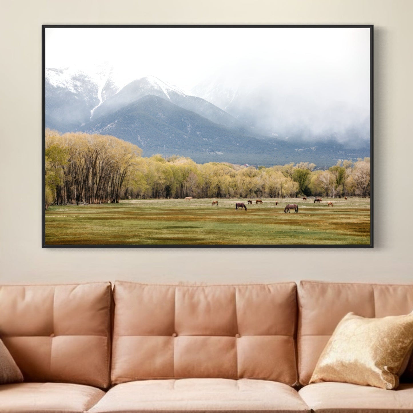 Horse Photography - Canvas Print of Horses in the Rocky Mountains Wall Art Teri James Photography
