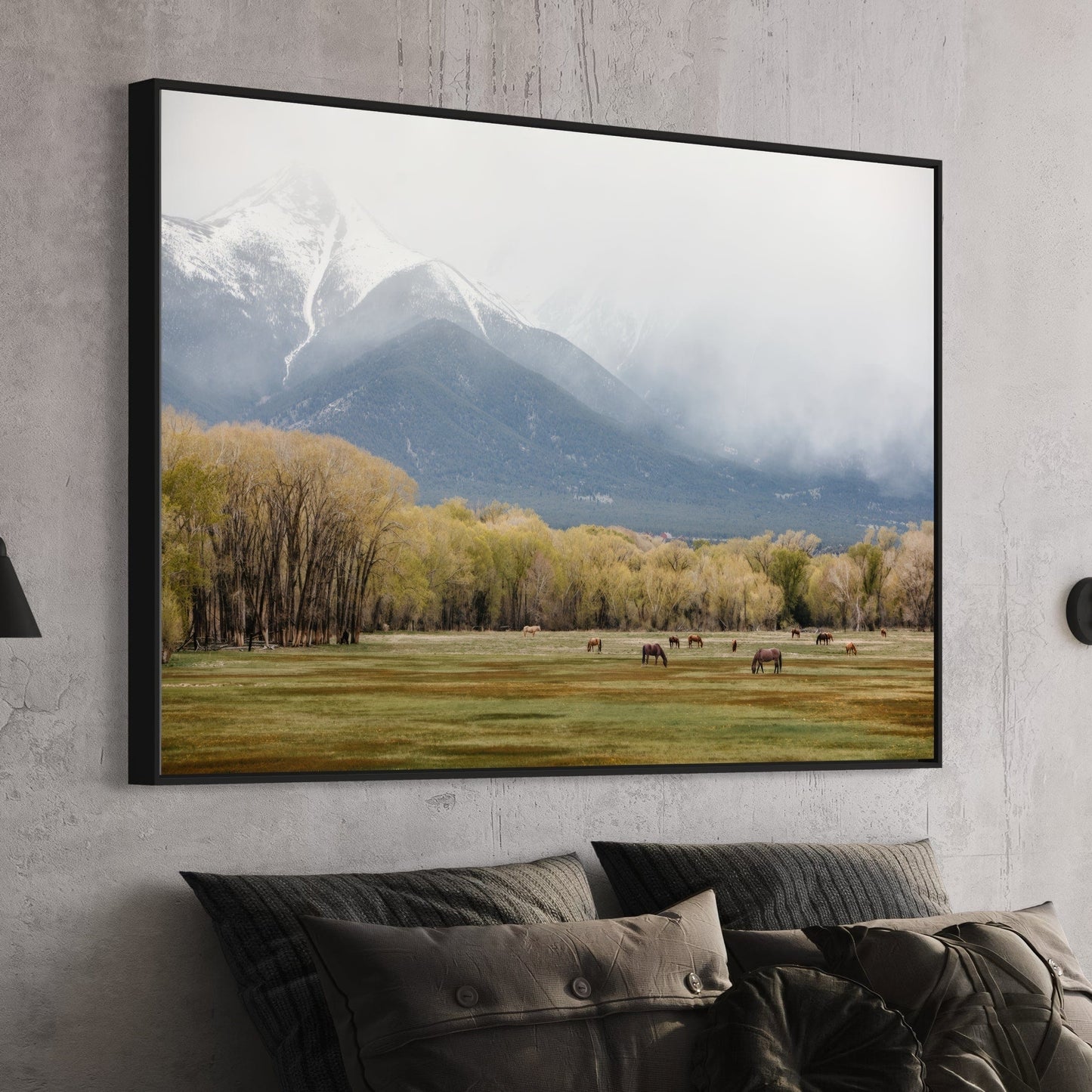 Horse Photography - Canvas Print of Horses in the Rocky Mountains Wall Art Teri James Photography