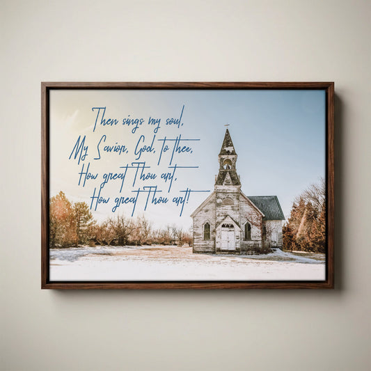 How Great Thou Art Canvas - Rustic Church Wall Decor