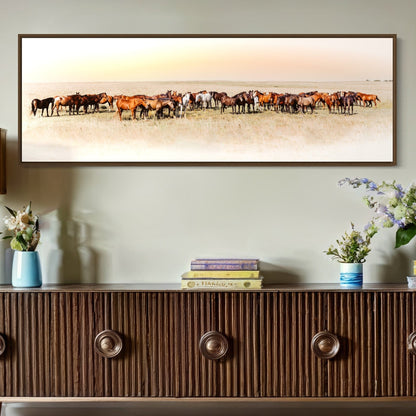 Large Panoramic Wild Horse Canvas Wall Art Teri James Photography