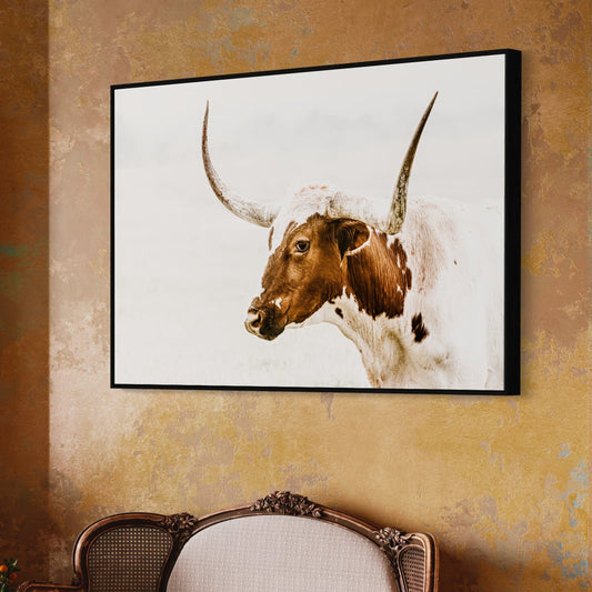 Longhorn Canvas in Sepia Browns Wall Art Teri James Photography
