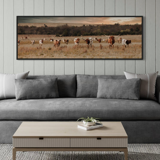 Longhorn Panorama Wall Art Wall Art Teri James Photography