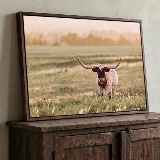 Longhorn Wall Art – Western Home Decor Rustic Sunset Canvas Print Wall Art Teri James Photography