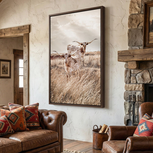 Vertical Longhorn Canvas Print