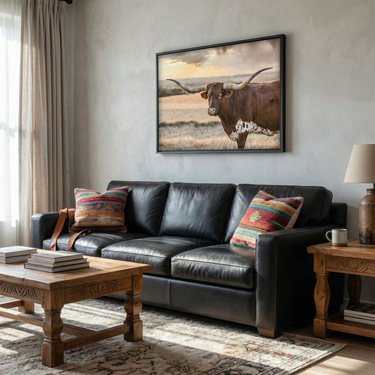 Longhorn Western Wall Art Canvas