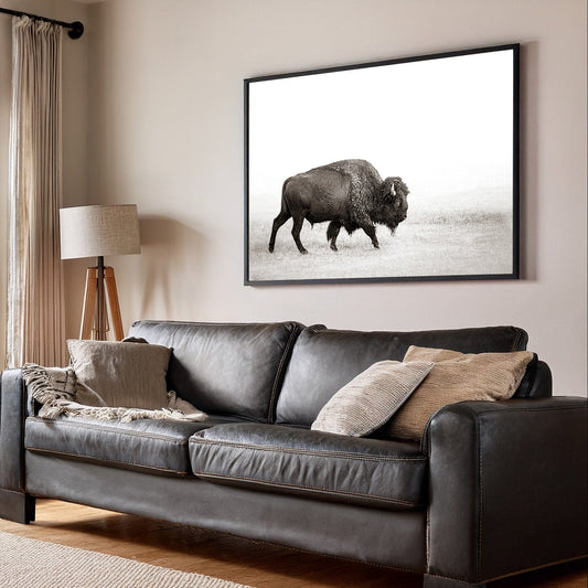 Minimalist Bison Art Canvas Wall Art Teri James Photography
