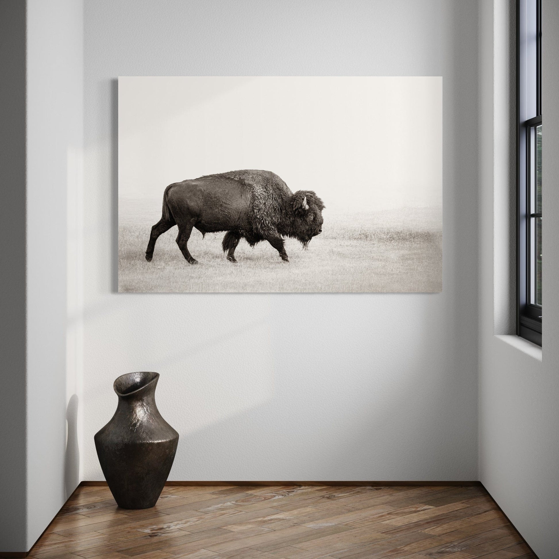 Minimalist Bison Art Canvas Wall Art Teri James Photography
