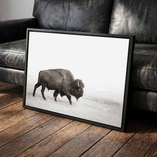 Minimalist Bison Art - Modern Animal Canvas - Rustic Cabin Wall Decor Wall Art Teri James Photography