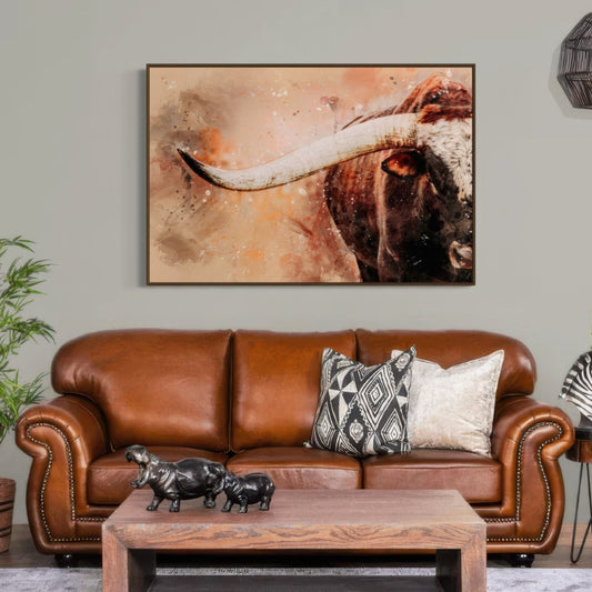 Modern Cowboy Art Longhorn Canvas Print Wall Art Teri James Photography