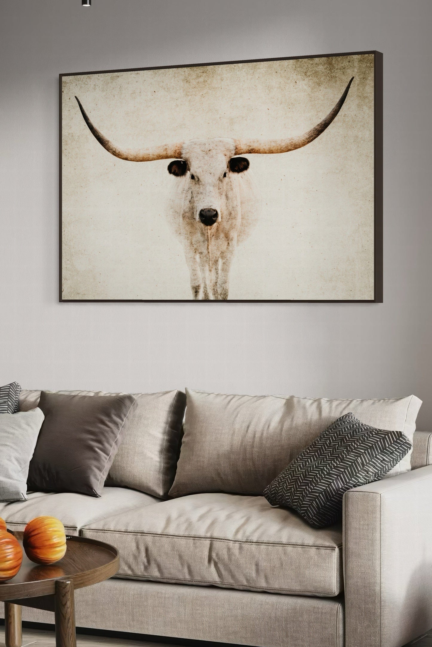 Texas Longhorn Canvas - Modern Farmhouse Wall Art