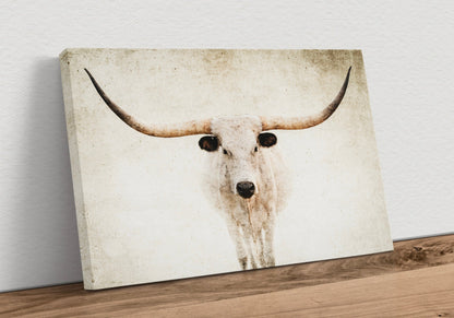 Modern Farmhouse Texas Longhorn Canvas Canvas-Unframed / 12 x 18 Inches Wall Art Teri James Photography