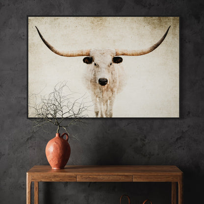 Modern Farmhouse Texas Longhorn Canvas Wall Art Teri James Photography