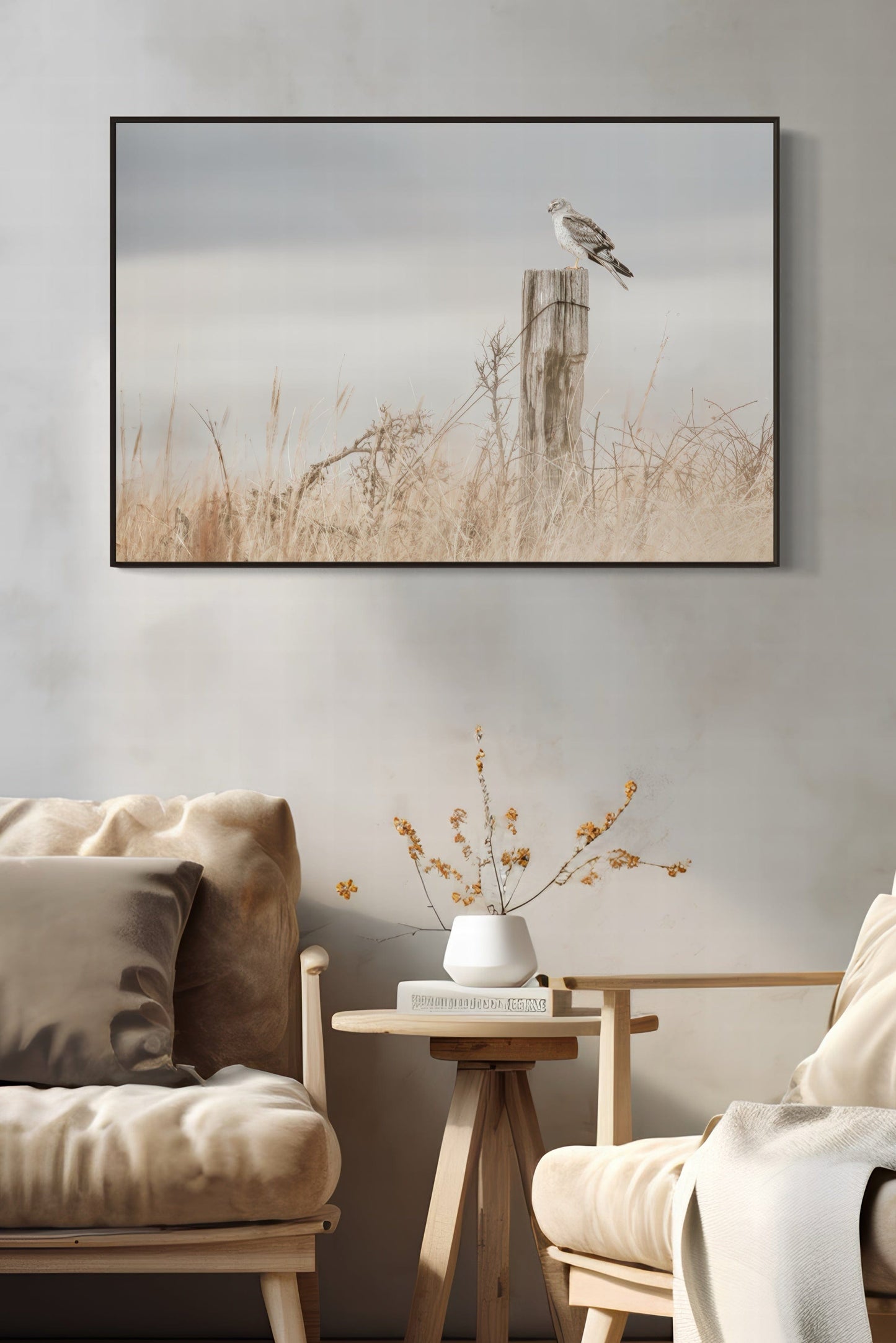 Northern Harrier Hawk Print – Rustic Wildlife Wall Art