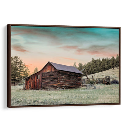 Old Barn in Colorado Canvas Print Canvas-Walnut Frame / 12 x 18 Inches Wall Art Teri James Photography