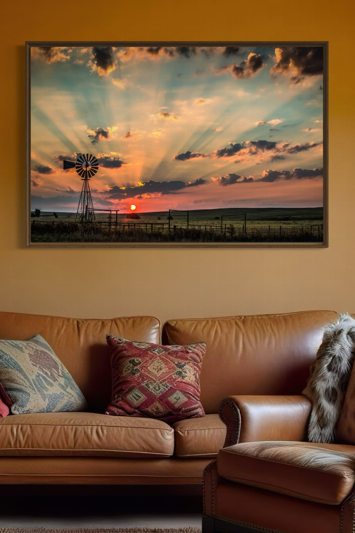 Old Windmill Canvas - Large Farmhouse Canvas Wall Decor