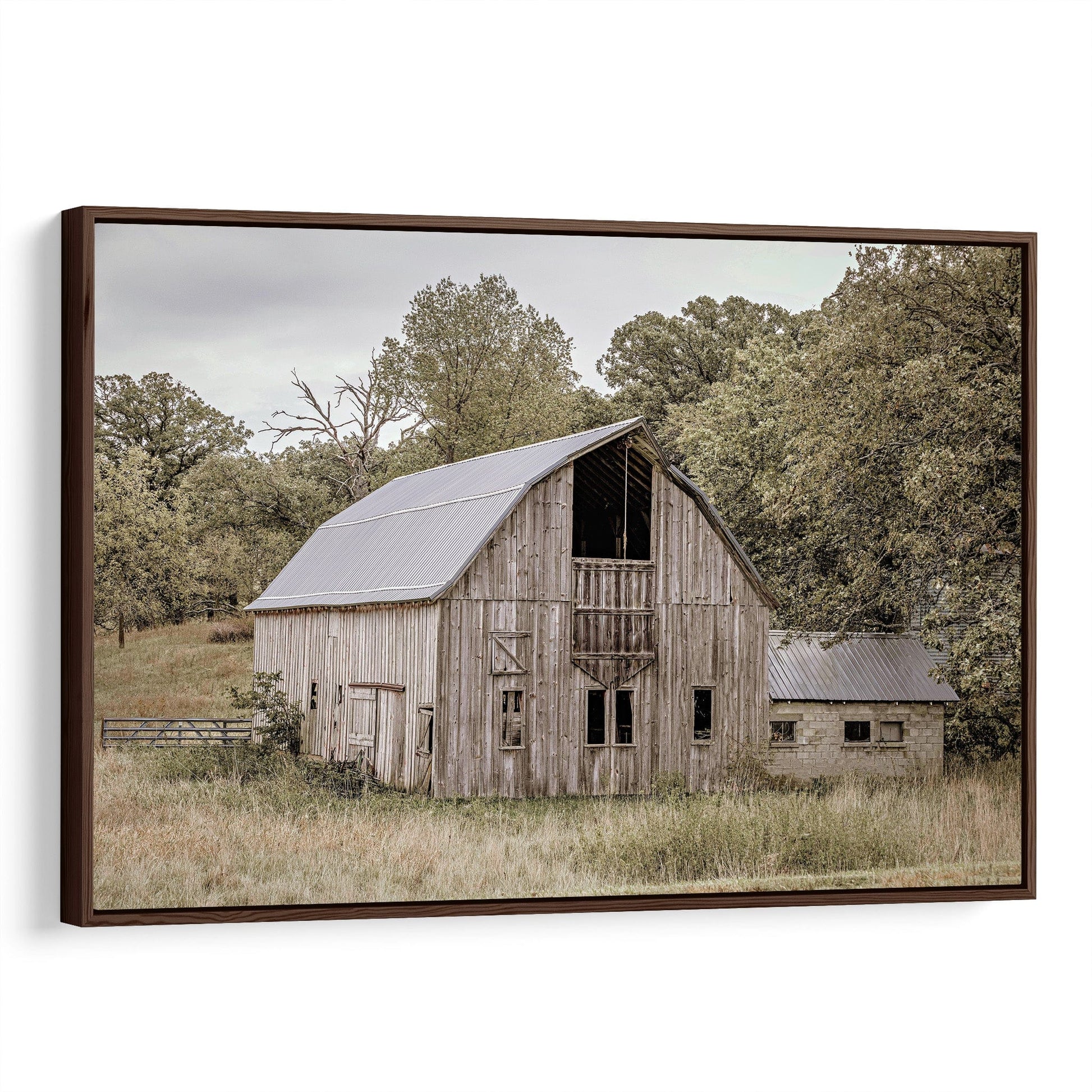 Old Wooden Barn Canvas Print Canvas-Walnut Frame / 12 x 18 Inches Wall Art Teri James Photography