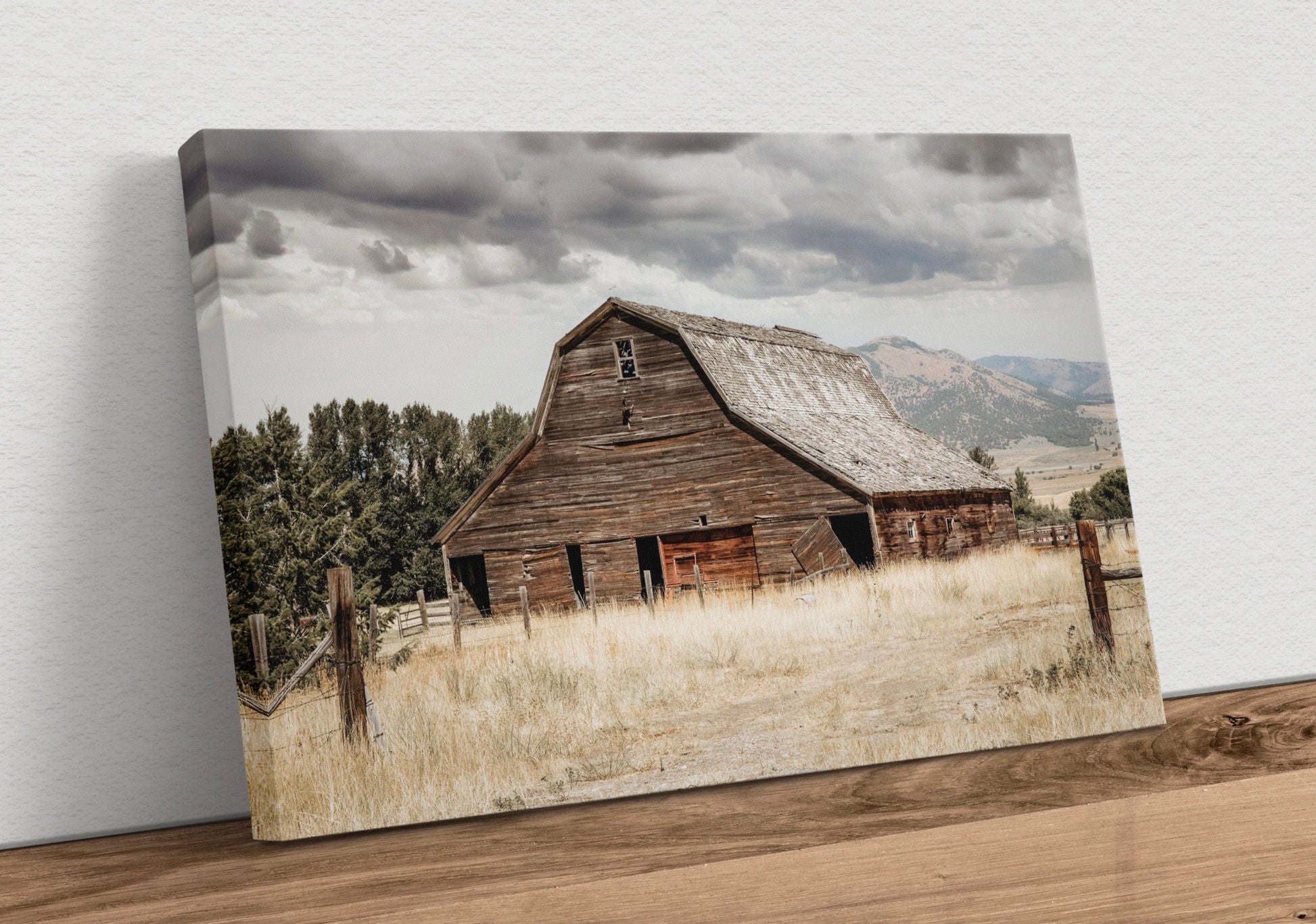Old Wooden Barn Rustic Wall Art - Old Barn Canvas Print Canvas-Unframed / 12 x 18 Inches Wall Art Teri James Photography