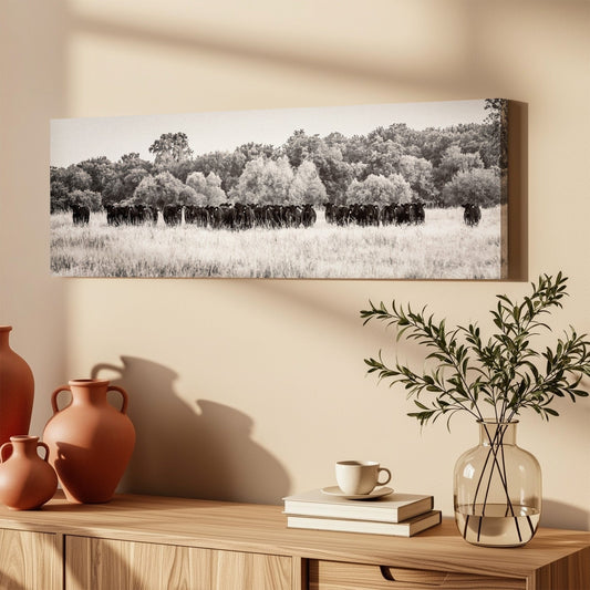 Panoramic Angus Cattle Canvas Wall Art Teri James Photography