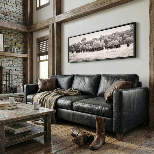 Panoramic Angus Cattle Canvas Wall Art Teri James Photography