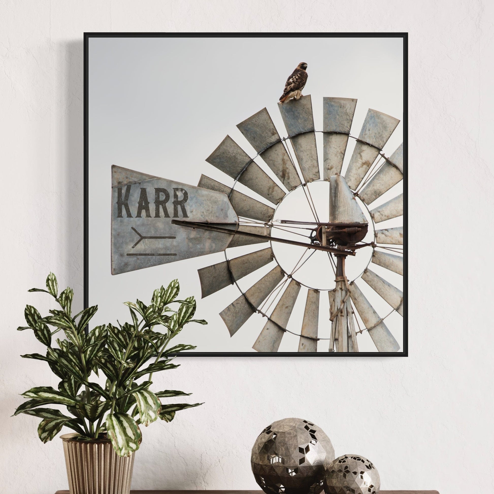 Personalized Cattle Brand Art - Windmill With Your Livestock Brand Wall Art Teri James Photography