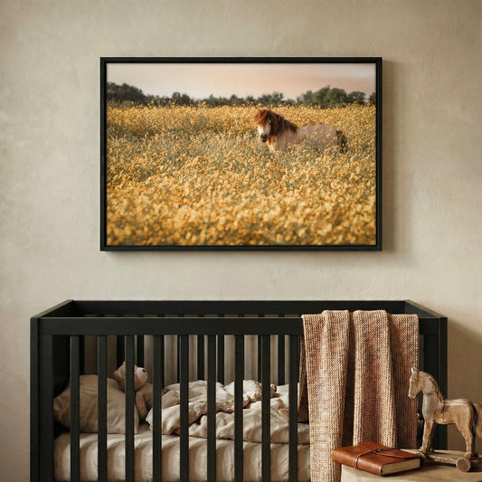 Pony Nursery Art - Kids Wall Art Canvas Print With Soft Nursery Artwork Wall Art Teri James Photography