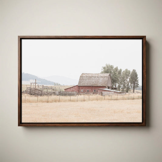 Rustic Dining Room Decor - Farmhouse Old Barn Canvas