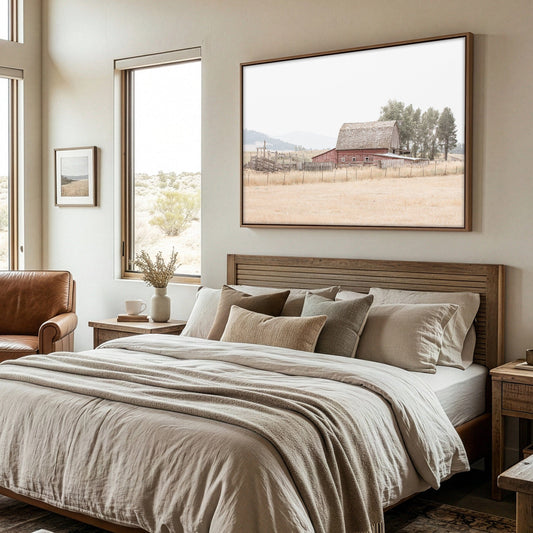 Rustic Dining Room Decor - Old Red Barn Wall Art Teri James Photography