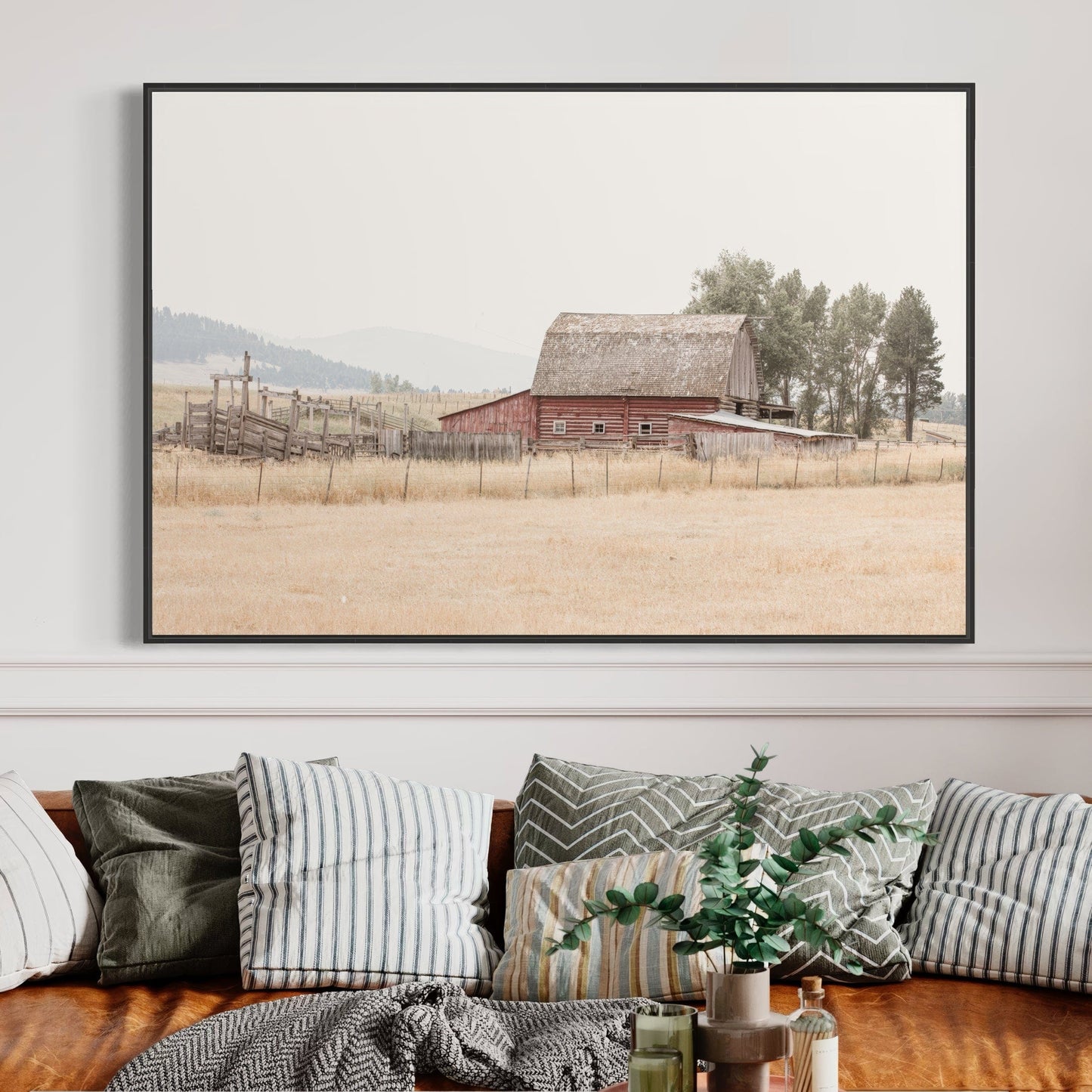 Rustic Dining Room Decor - Old Red Barn Wall Art Teri James Photography