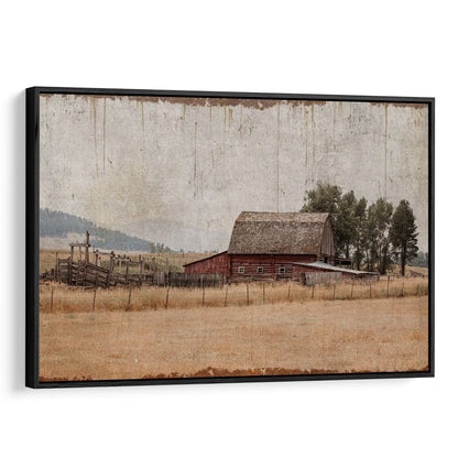 Rustic Red Barn Canvas Canvas-Black Frame / 12 x 18 Inches Wall Art Teri James Photography