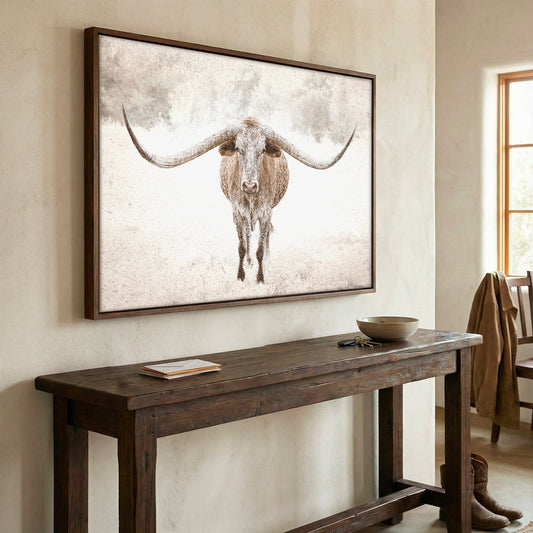 Sepia Longhorn Canvas Art Wall Art Teri James Photography